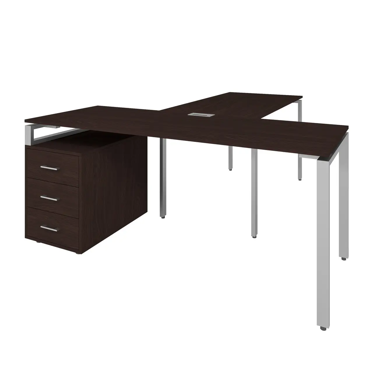 Стіл керівника з приставкою та тумбою LMB 1, кабінет керівника, стіл керівника з брифінгом 1800/700/750+1350/700/750 мм.