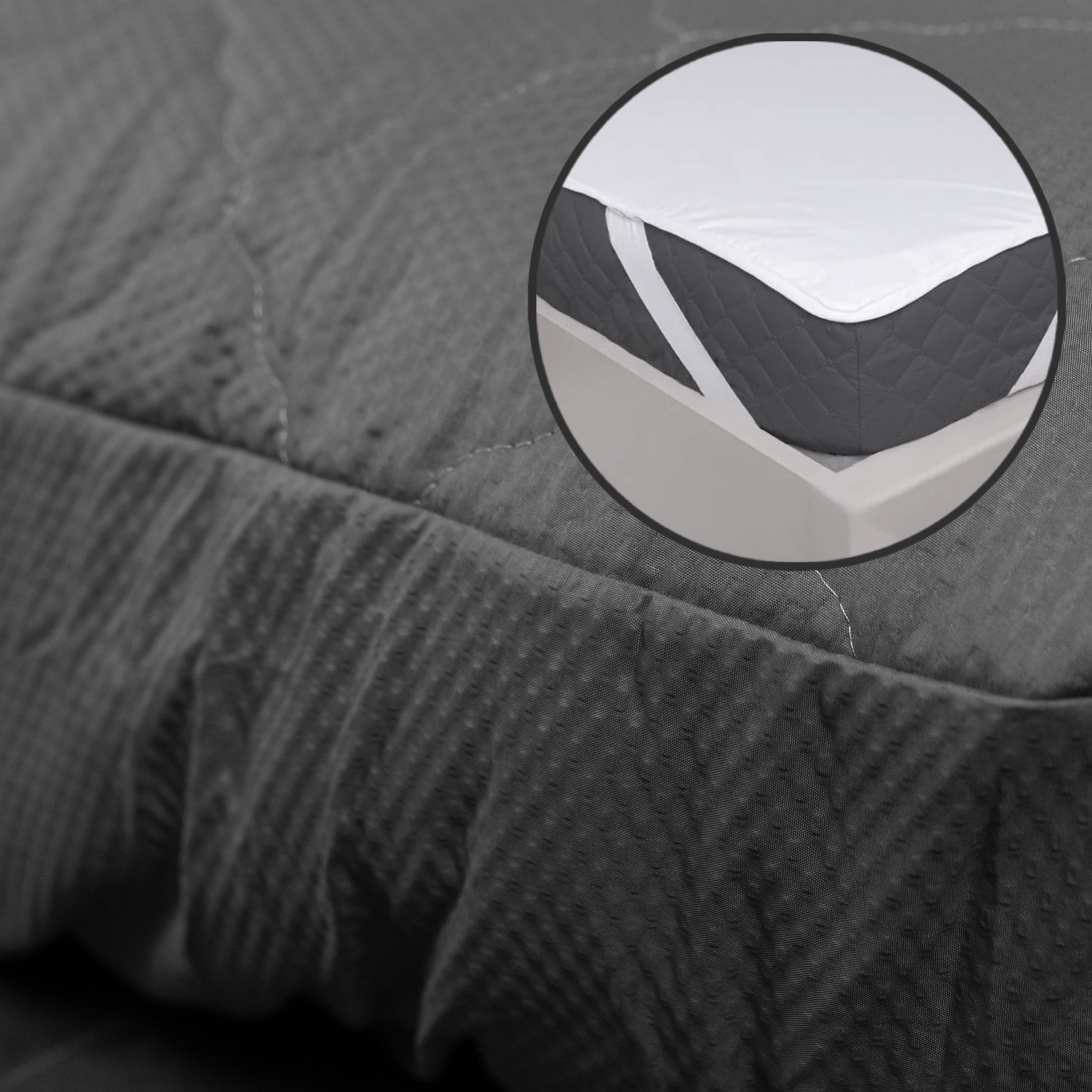 Захисний м'який наматрацник На 4-резинках по кутах