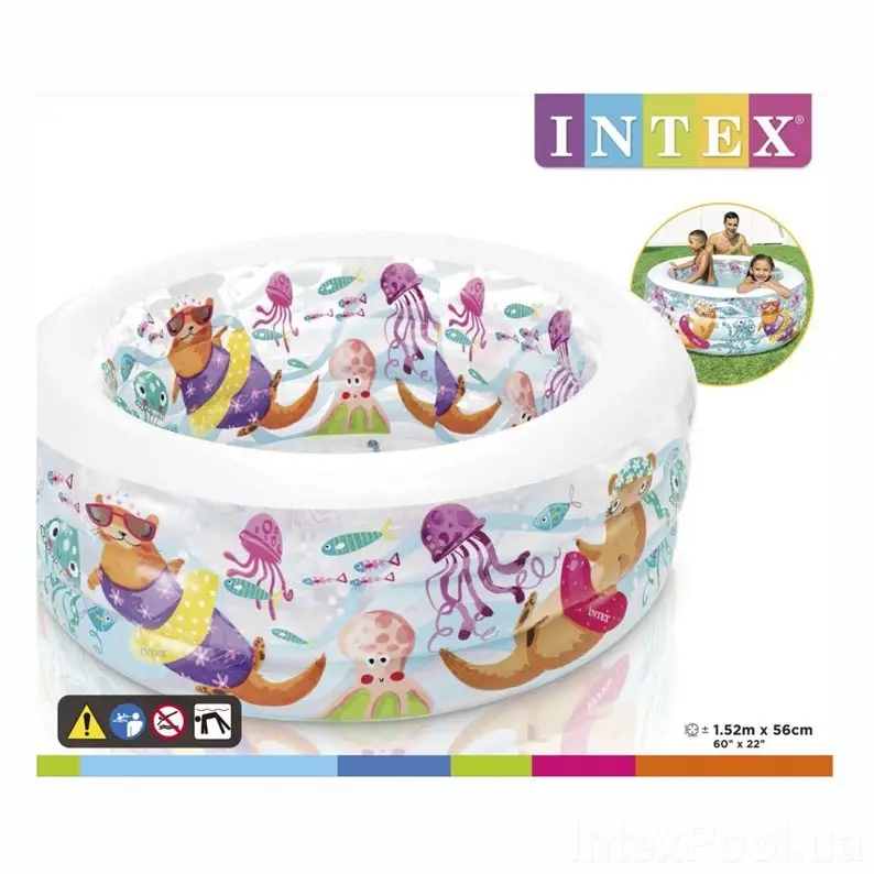 Басейн Intex 58480, "Акваріум" 152*56 см