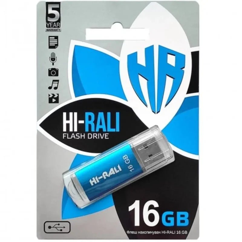 USB флешка HI-RALI 16Gb USB2.0 (синя)
