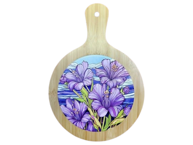 Дошка обробна Limited Edition IRIS, підставка під гаряче, з бамбук. ручкою 19х27 см