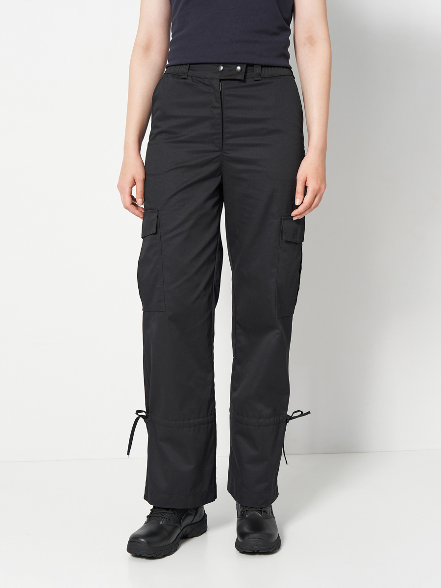 Жіночі штани карго UKM чорні із завʼязками