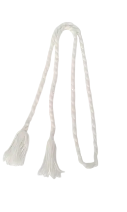 Пояс-косичка білий