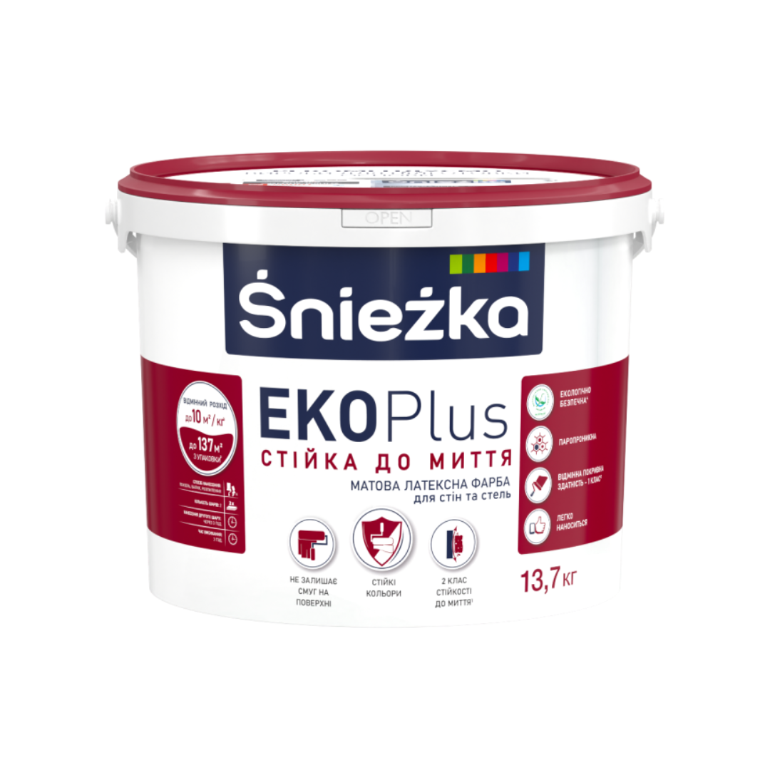 Фарба водоемульсійна Sniezka Eko Plus 13.7 кг (для стін і стель)