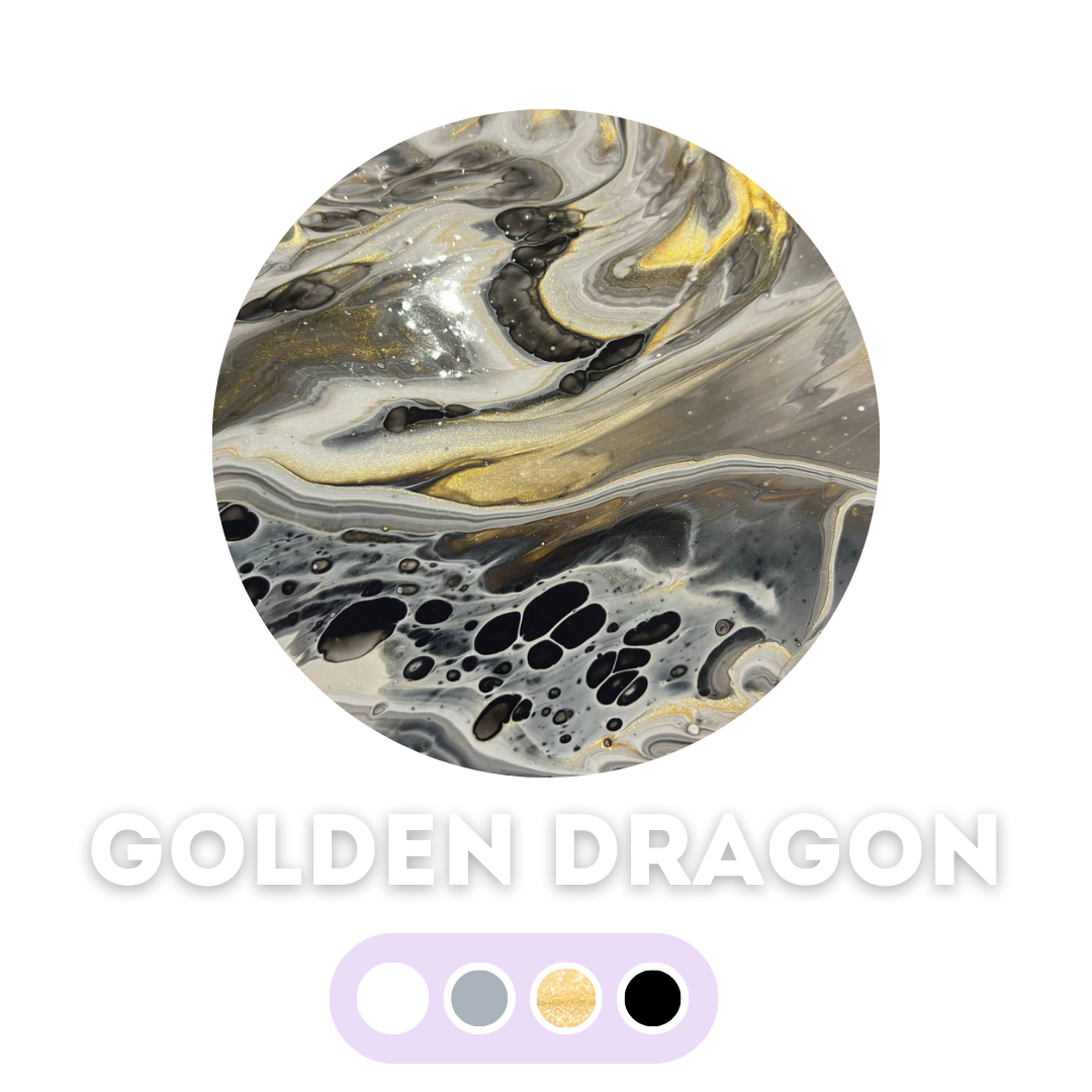 Набір для створення картини fluid art box палітра Golden Dragon
