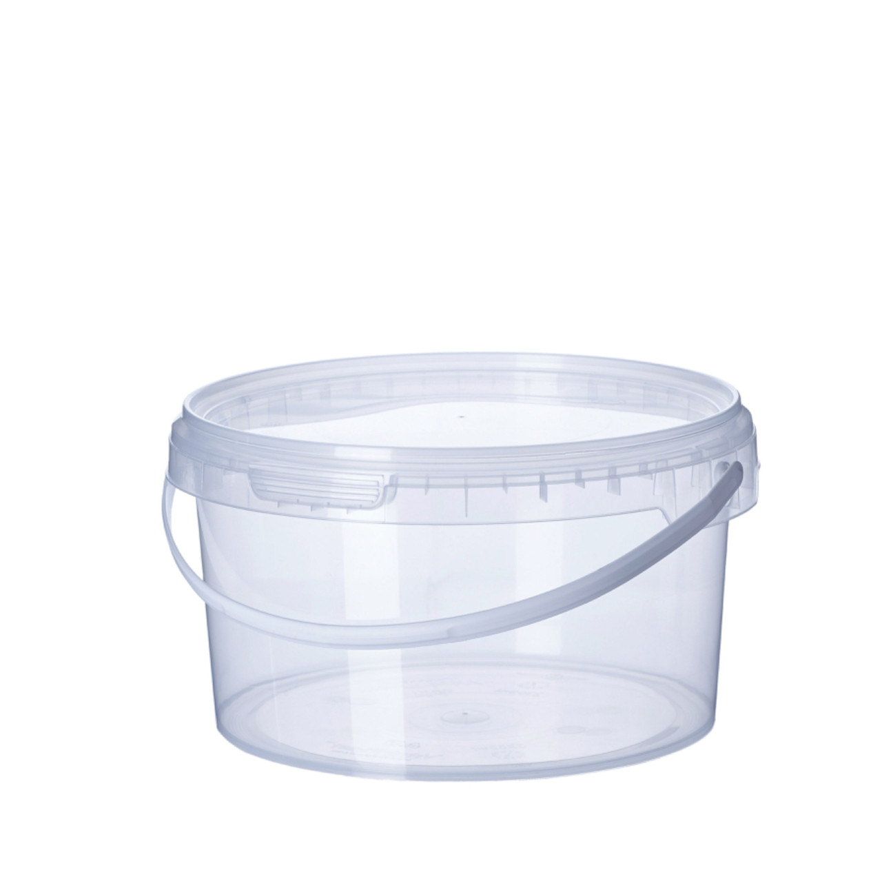 Відро 1,5 л кругле прозроре з ручкою, упаковка 10 шт, поліпропіленове, 006600012