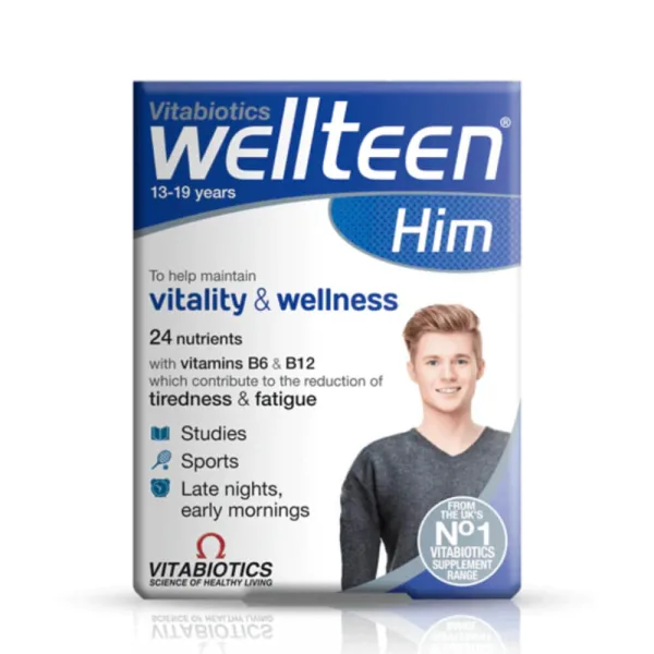 Мультивітаміни для хлопчиків-підлітків Vitabiotics Wellteen him, 30 таблеток