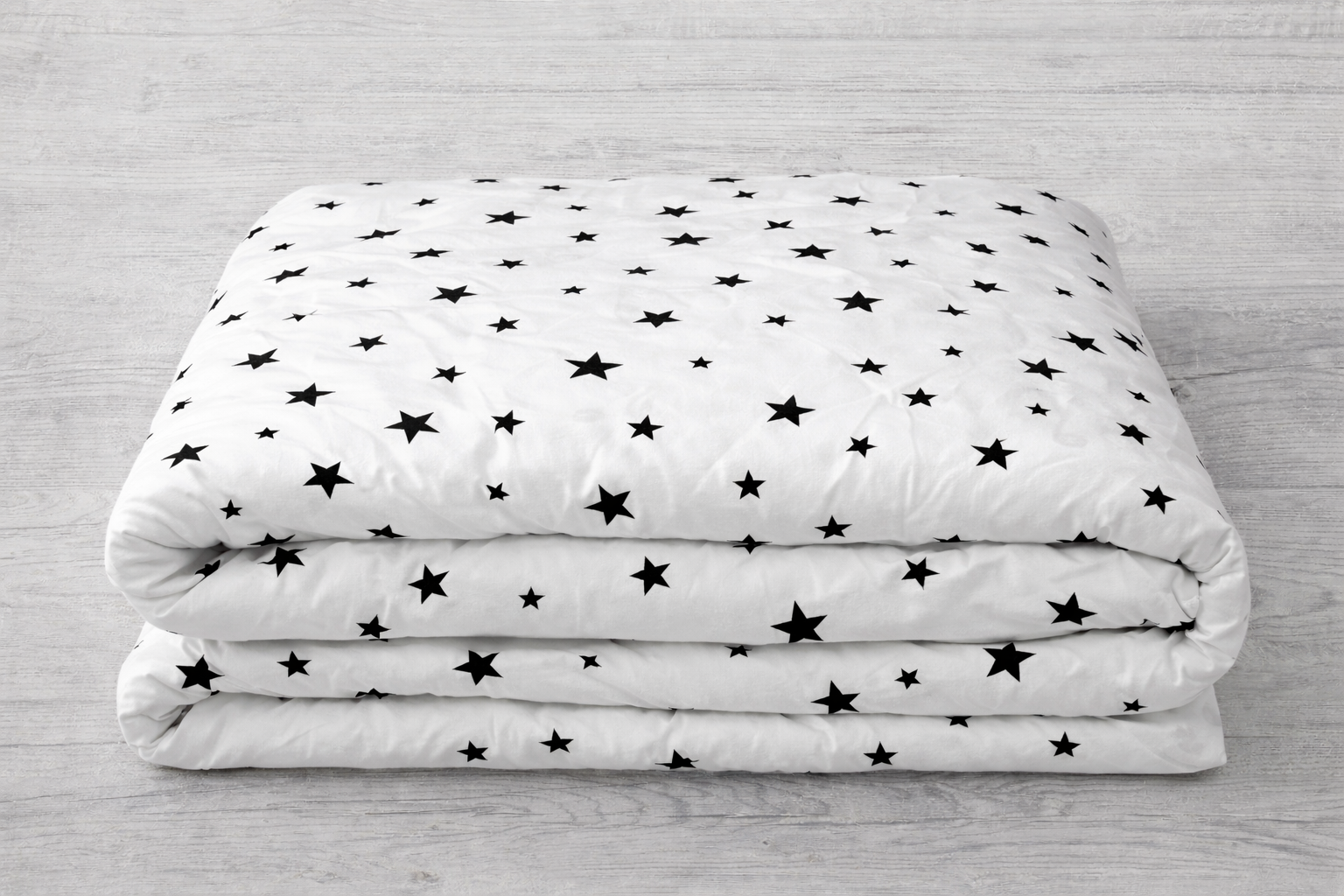 Підковдра  ранфорс принт "Чорні зірки на білому"