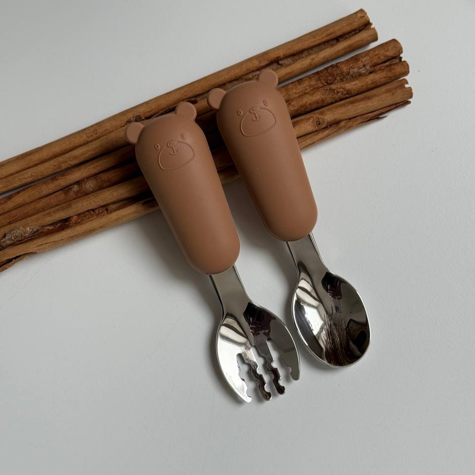 Прибори металеві "Ведмедики" Шоколад (camel)