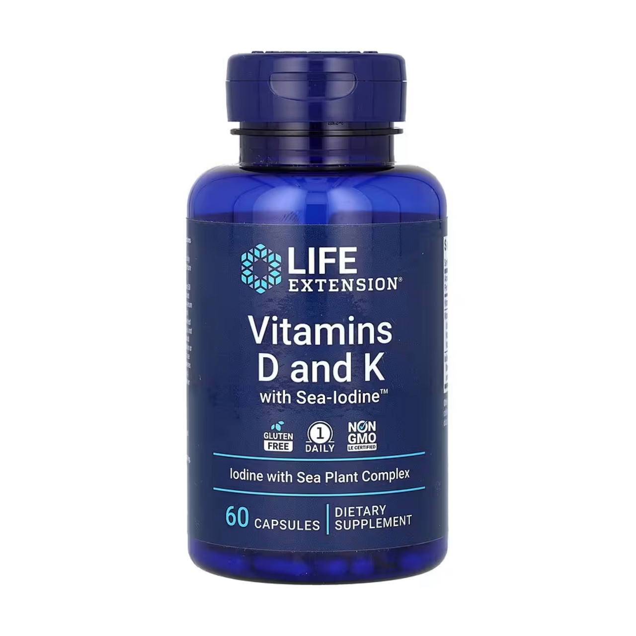 Вітамін Д3 і K з йодом, Vitamins D and K with Sea-Iodine™ - 60 caps