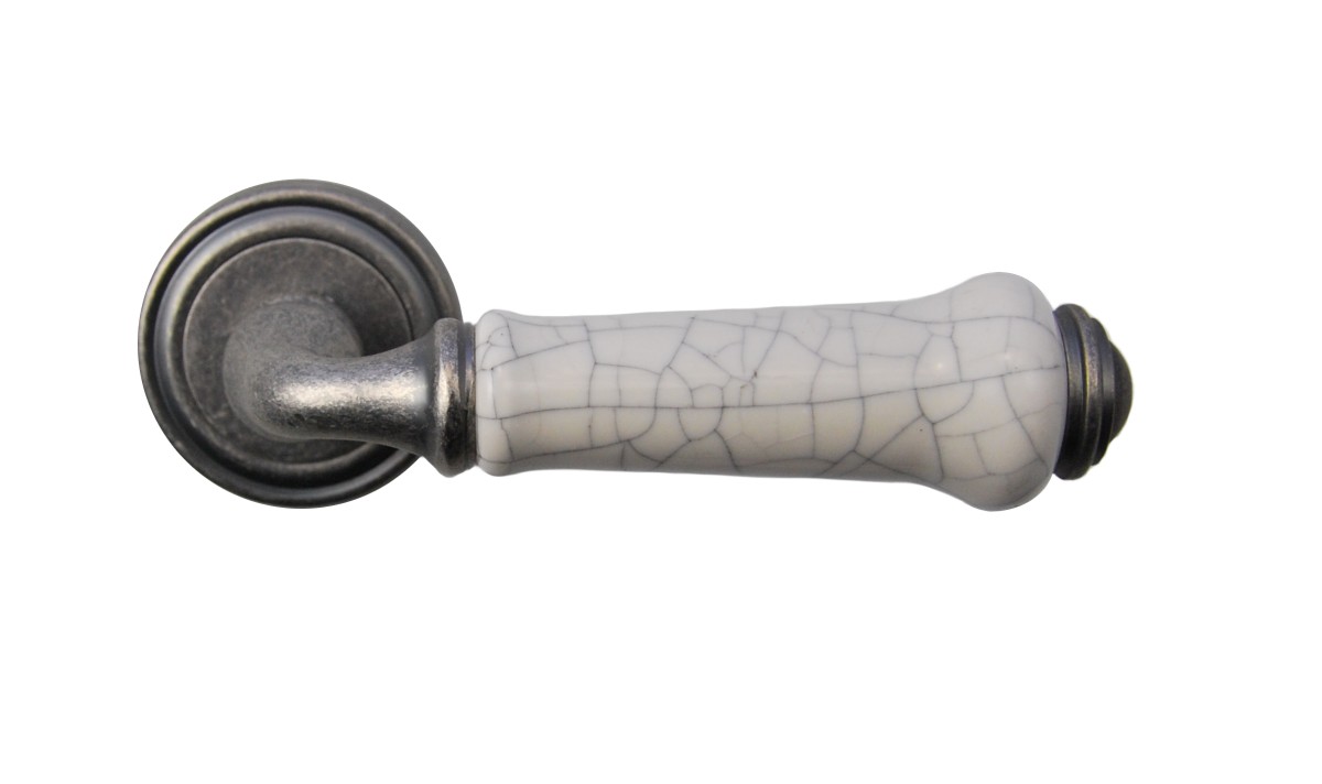Ручка дверна SIBA Lysbon античне срібло на розетці R06 