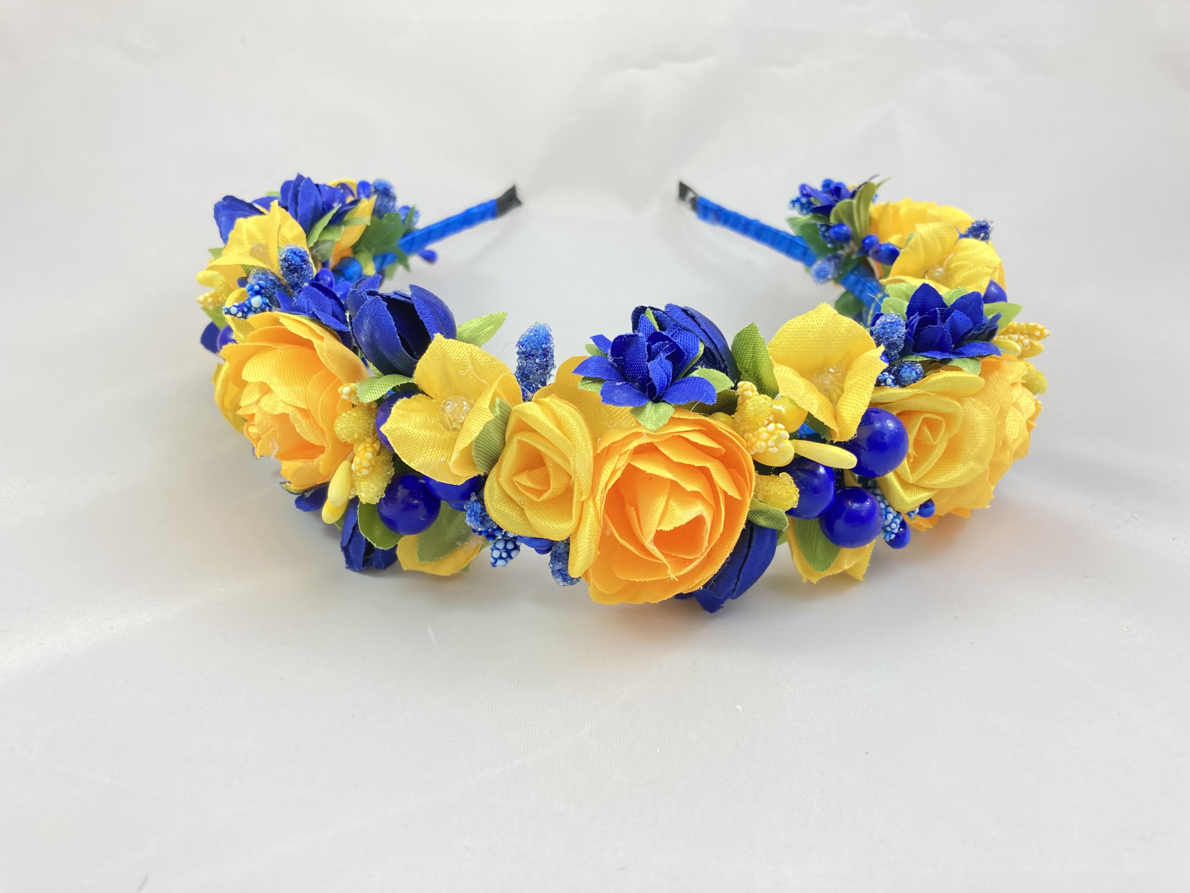 Жовто-блакитний віночок на голову