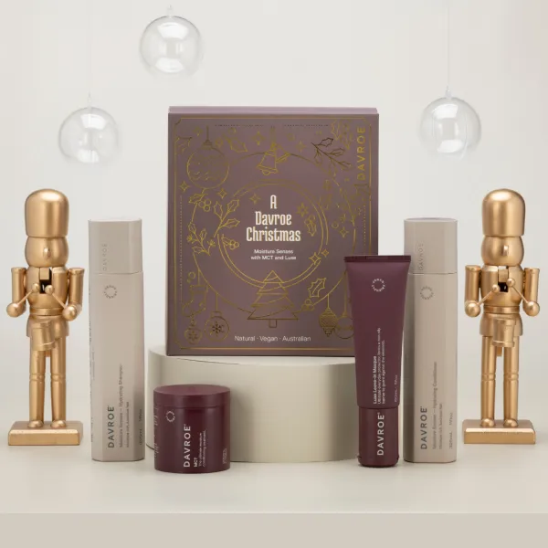 Davroe Christmas Moisture Senses with MCT and Luxe Різдвяний набір продуктів для зволоження волосся
