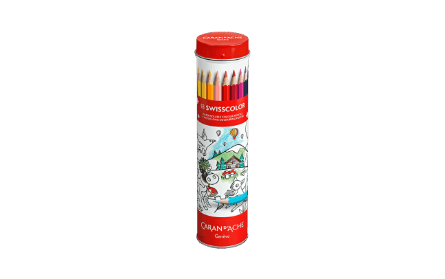 Металева трубка 18 акварельних фарб SWISSCOLOR + Плакат із зображенням тварин Швейцарії