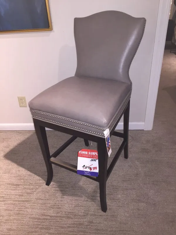 Shield Back Leather Bar Stool