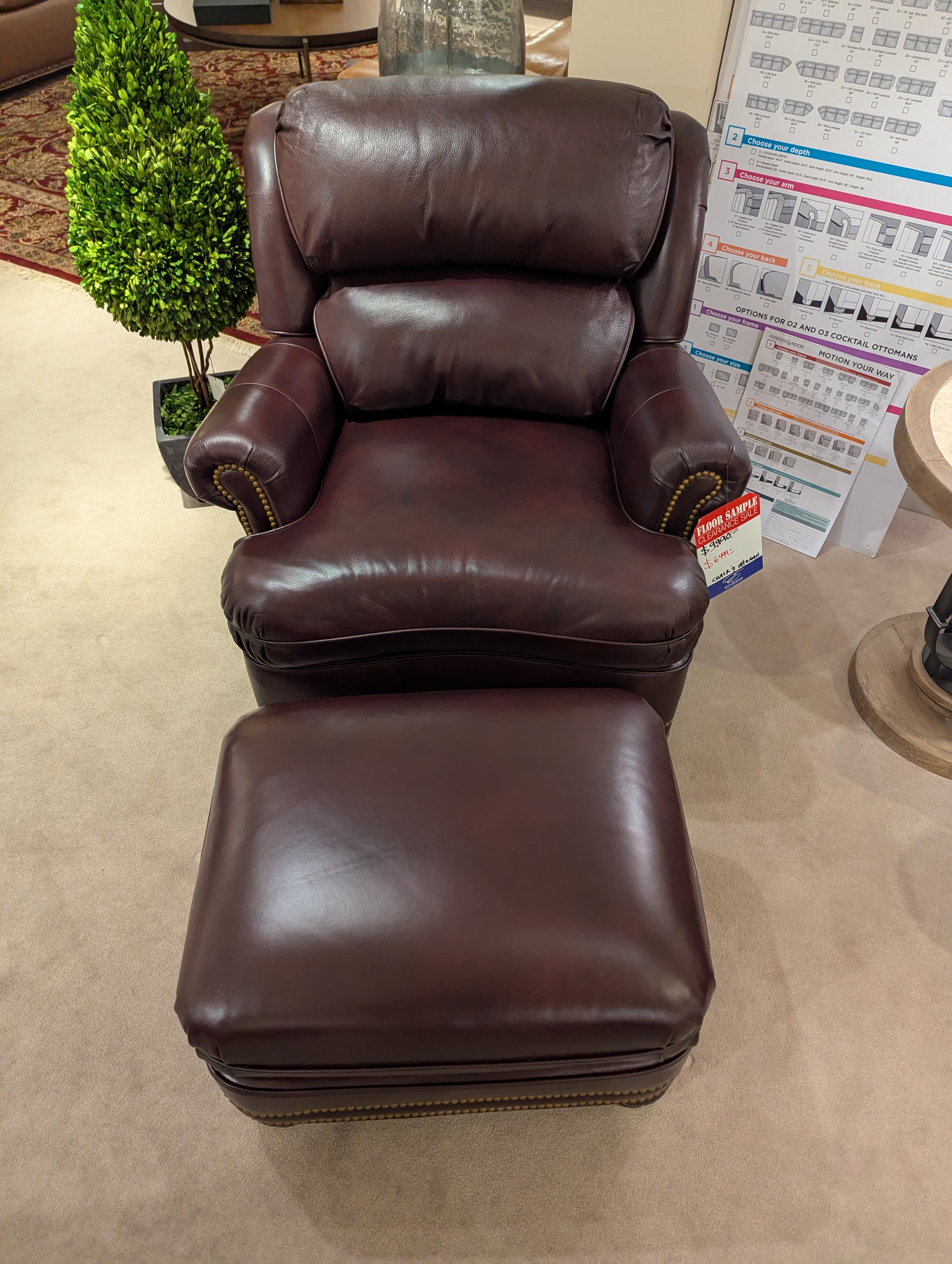 Hancock & Moore Austin Tilt Back Chair and Ottoman