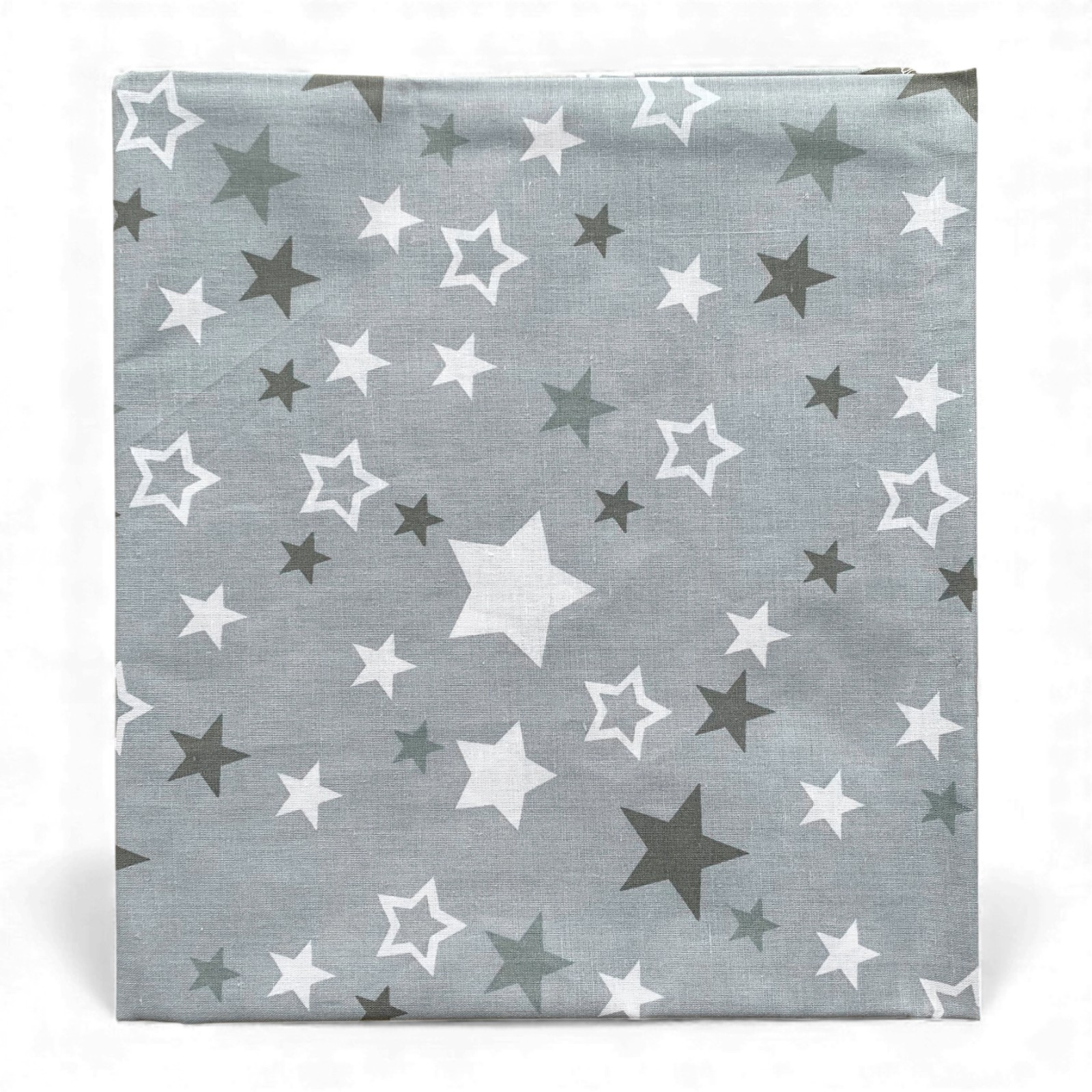 Пелюшка бавовняна 110 х 100 см Зірочки білі на сірому