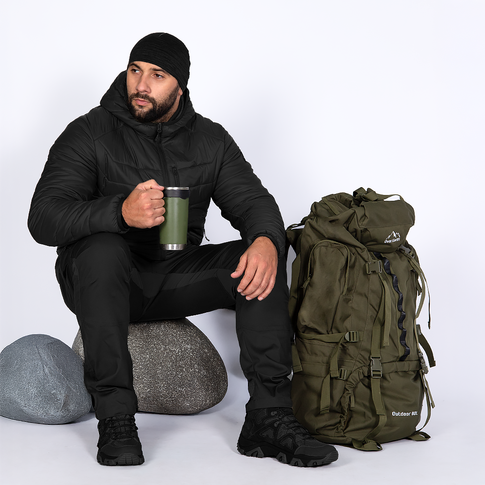 Легкий теплий компактний пуховик "Storm Hood 3.0 Чорний" від українського бренду "CAMO-TEC".