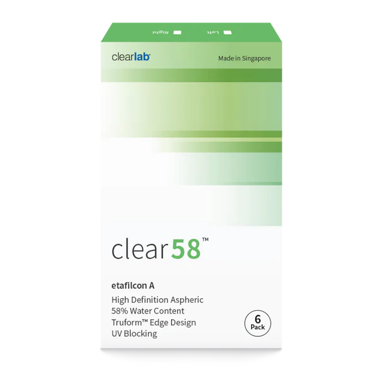 КОНТАКТНІ ЛІНЗИ Clear 58 UV (6 бл./уп.)