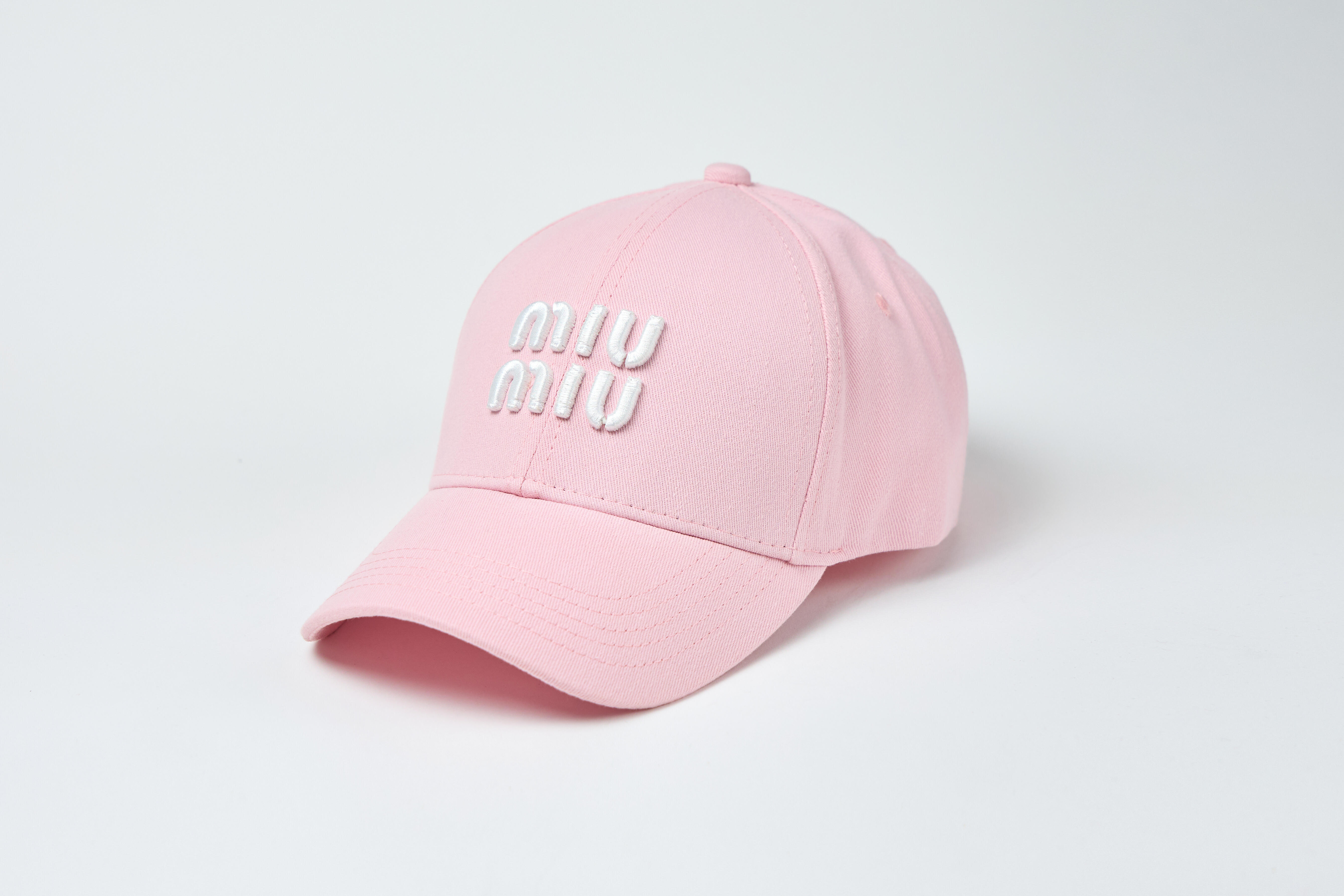 Бейсболка MIU MIU - Міу Міу Рожева Вишивка Біла Копія