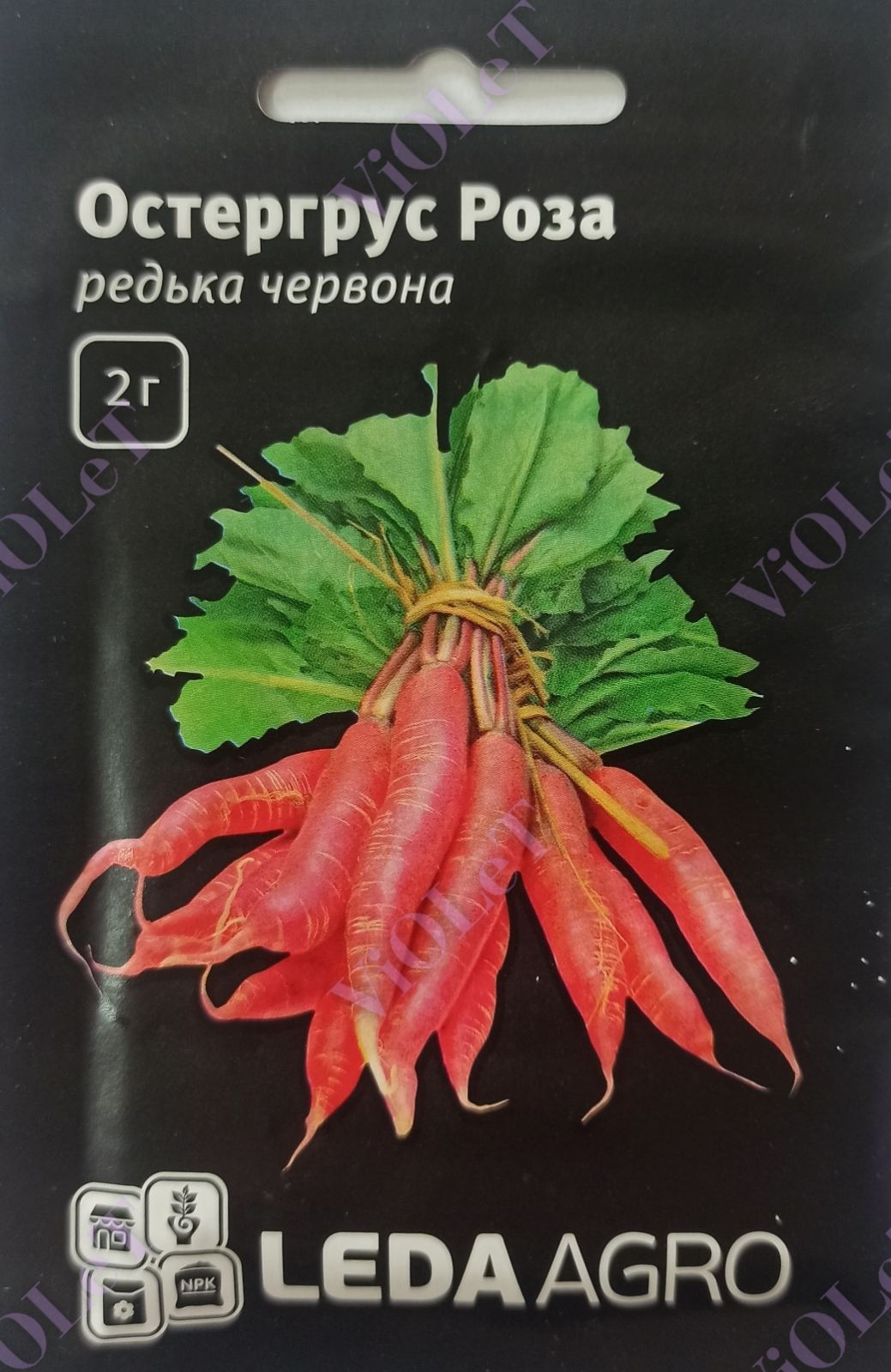 Остергрус Роза, редька червона довга, 2 г Leda