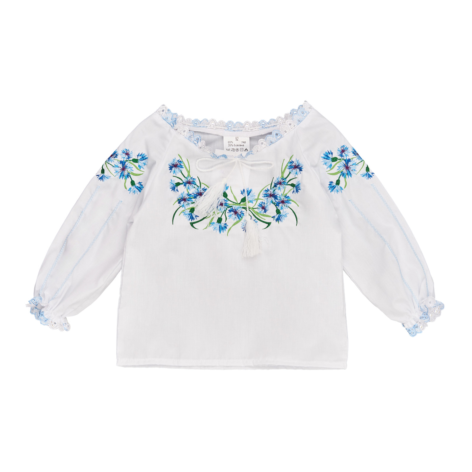Вишита сорочка для дівчинки Волошки