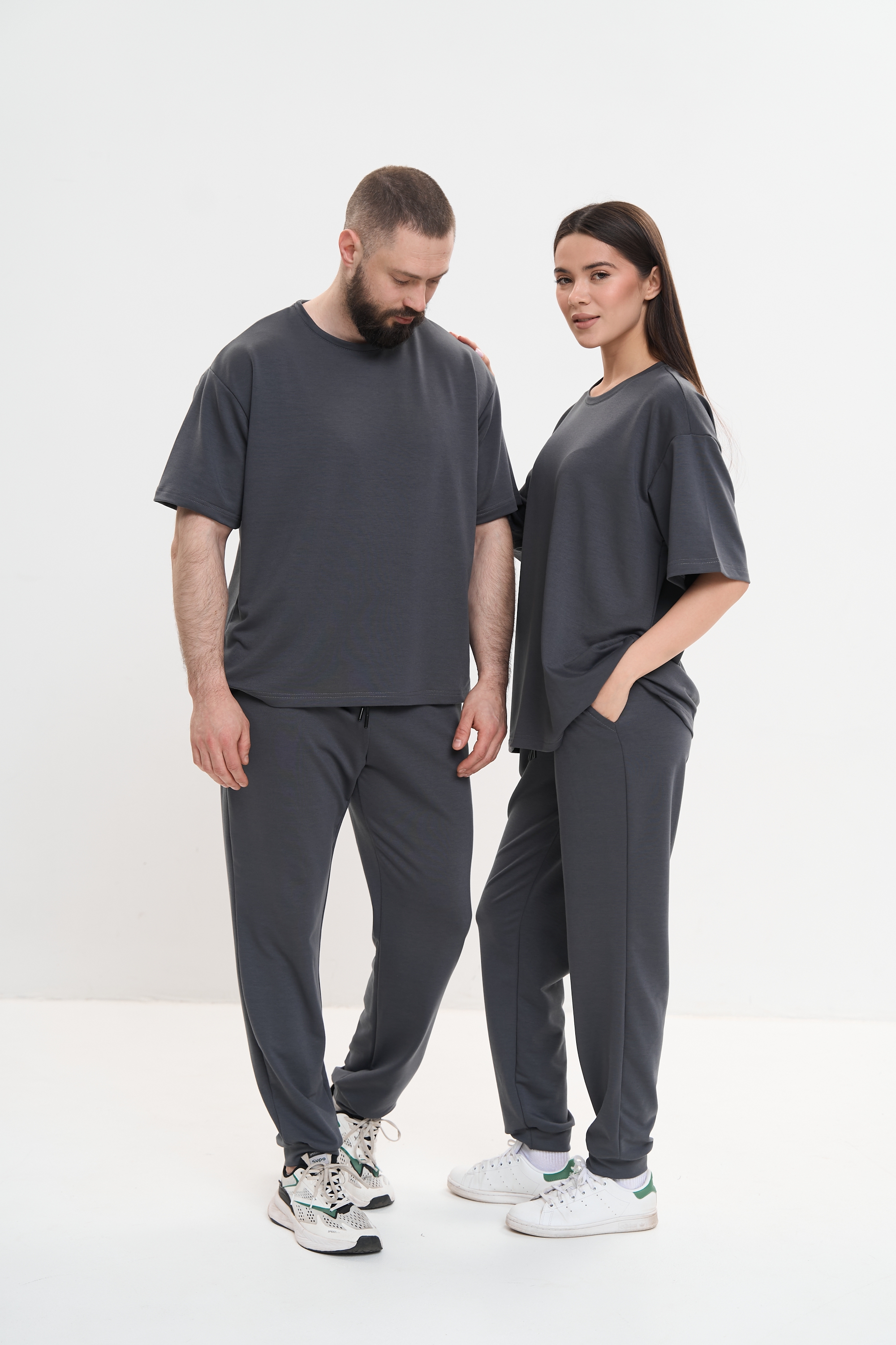 Костюм штани та футболка ACTIVE - Графіт Розміри від S до 7XL