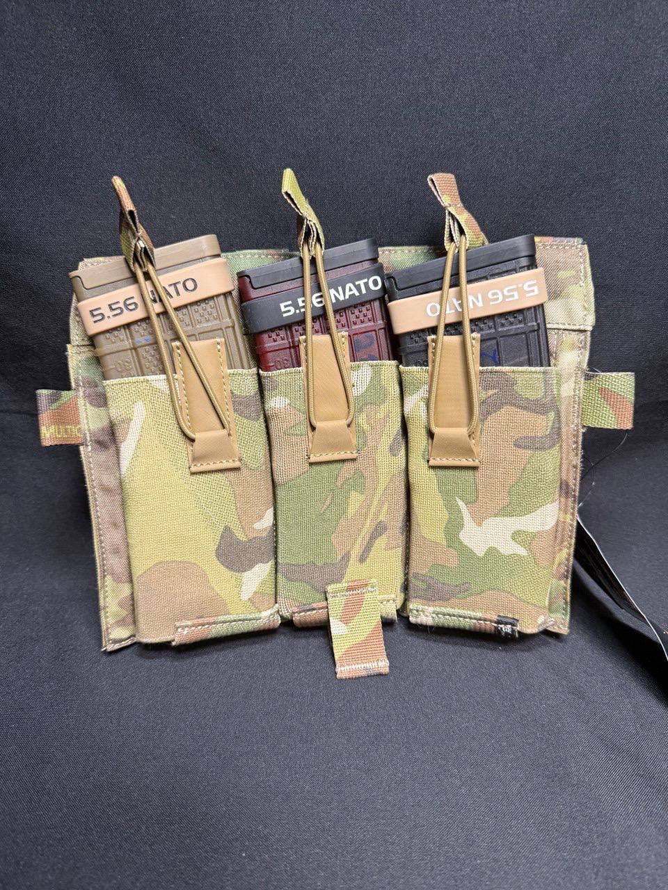 Передня модульна панель (флеп) під 3 магазини "AVS 3 MAGS STRETCH DETACHABLE FLAP" для плитоносок від бренду "Crye Precision" (AVS, JPC, JPC 2.0) та їх аналогів, від бренду "TWIN FALCON".