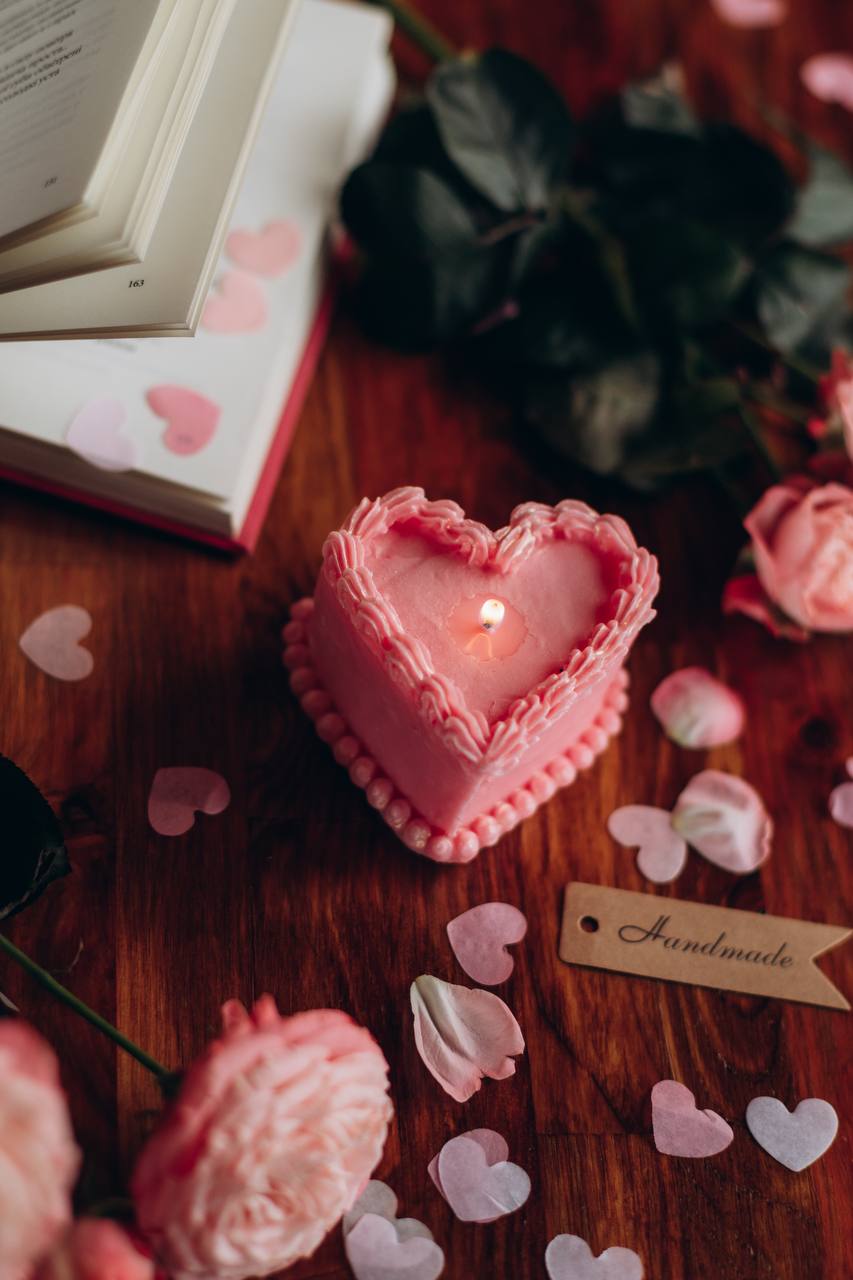 Свічка "Серце-торт"