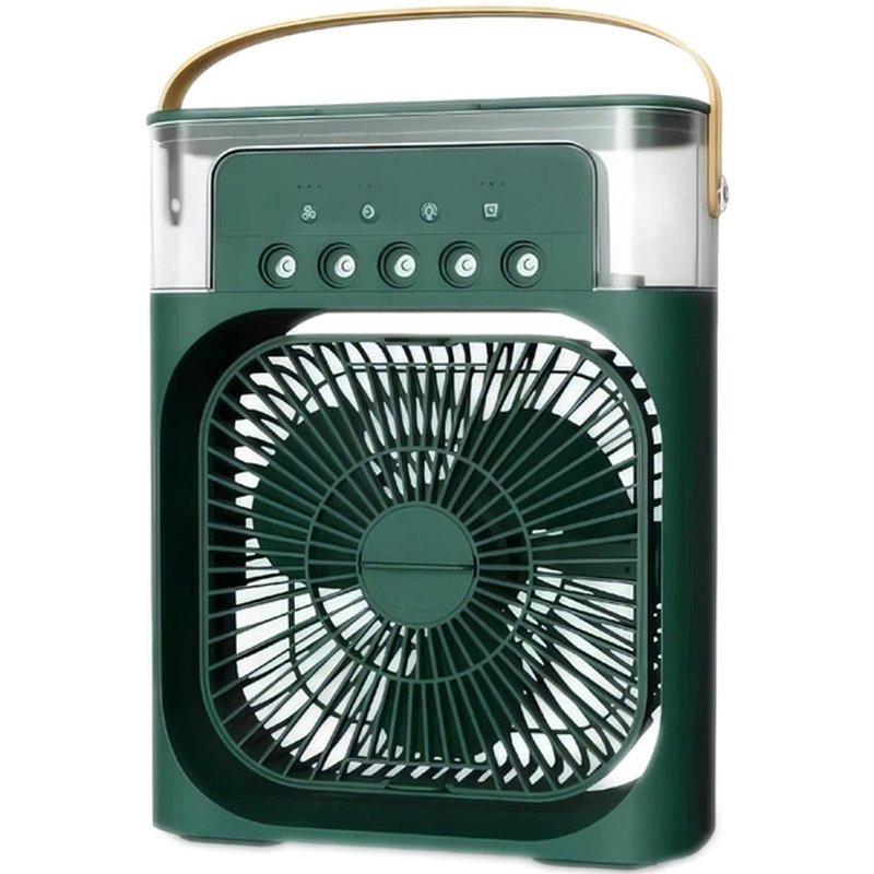 Настільний вентилятор Mini Cooling Fan зі зволожувачем повітря та світлодіодним підсвічуванням Geen