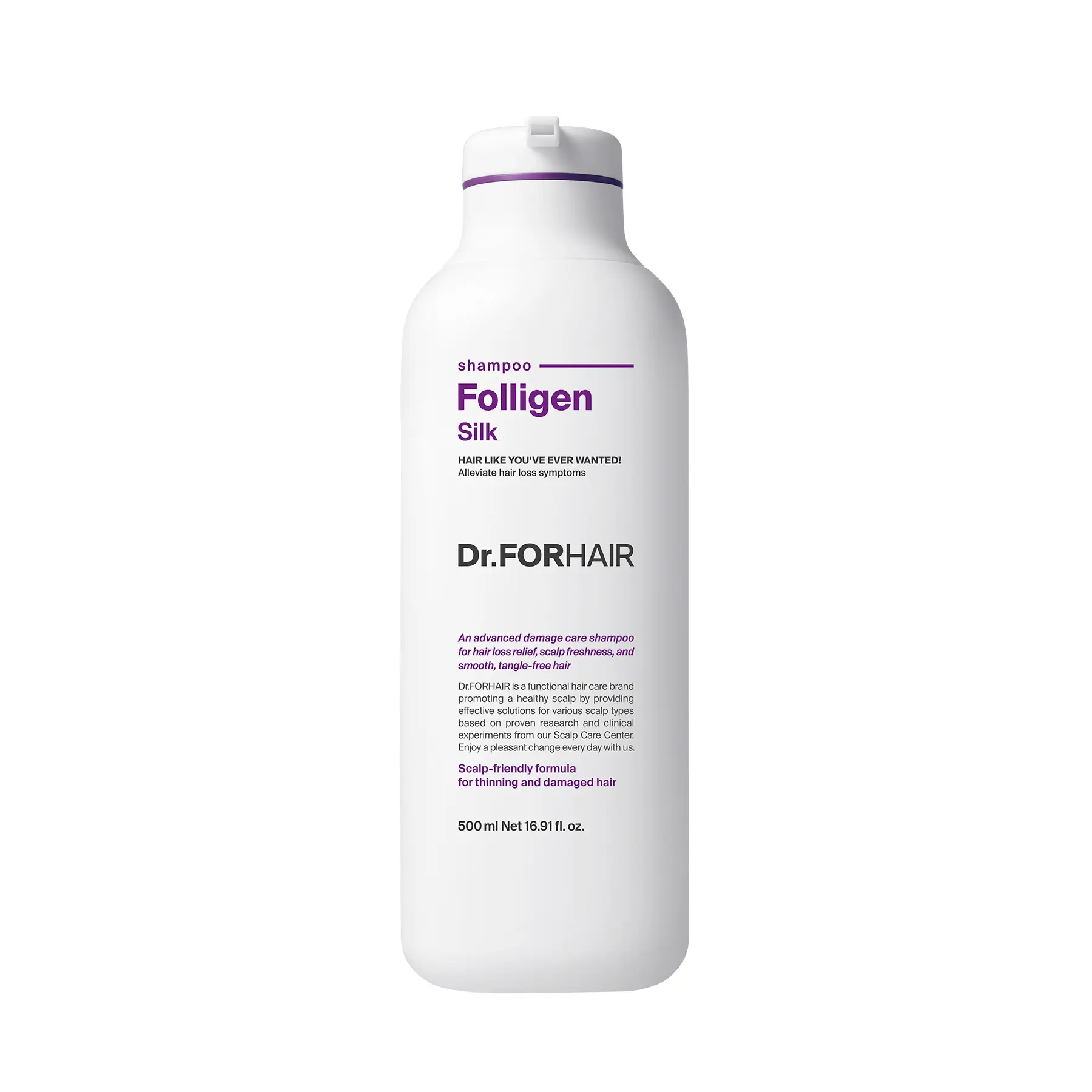 Шампунь для сухого та пошкодженого волосся Dr.FORHAIR Folligen Silk Shampoo 500 мл