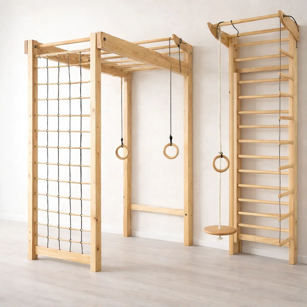 Indoor Kletterwand für Kinder – Max PRO mit Ringen & Seilleiter