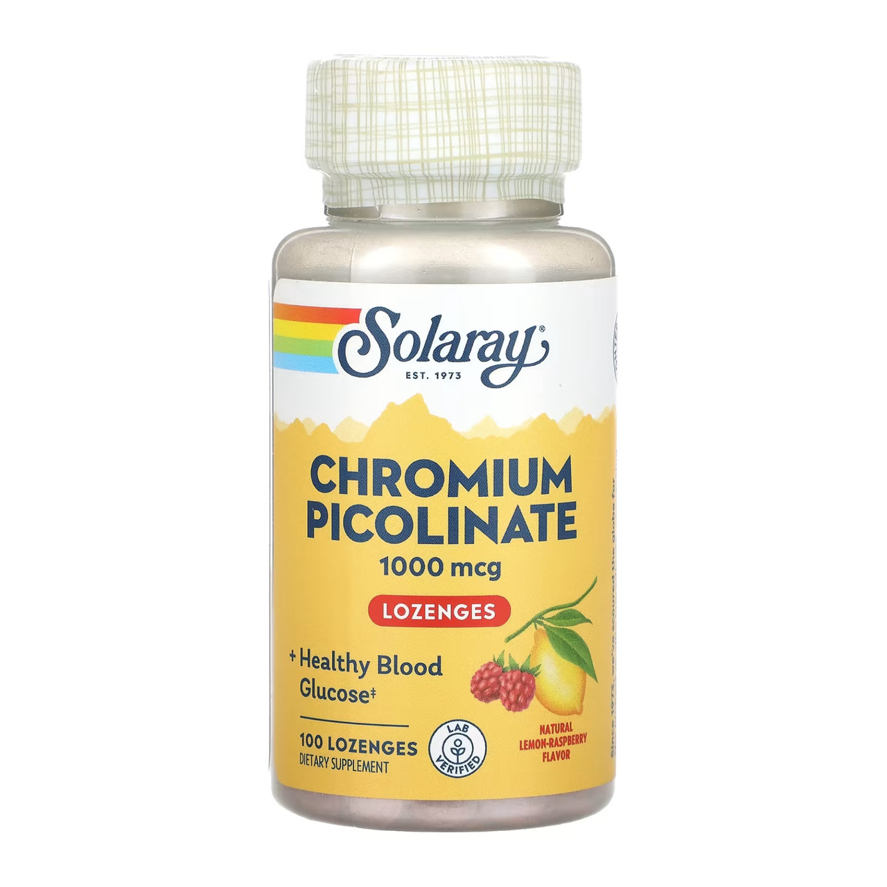 Хром Піколінат, Chromium Picolinate 1000mcg - 100 lozenges Lemon-Raspberry