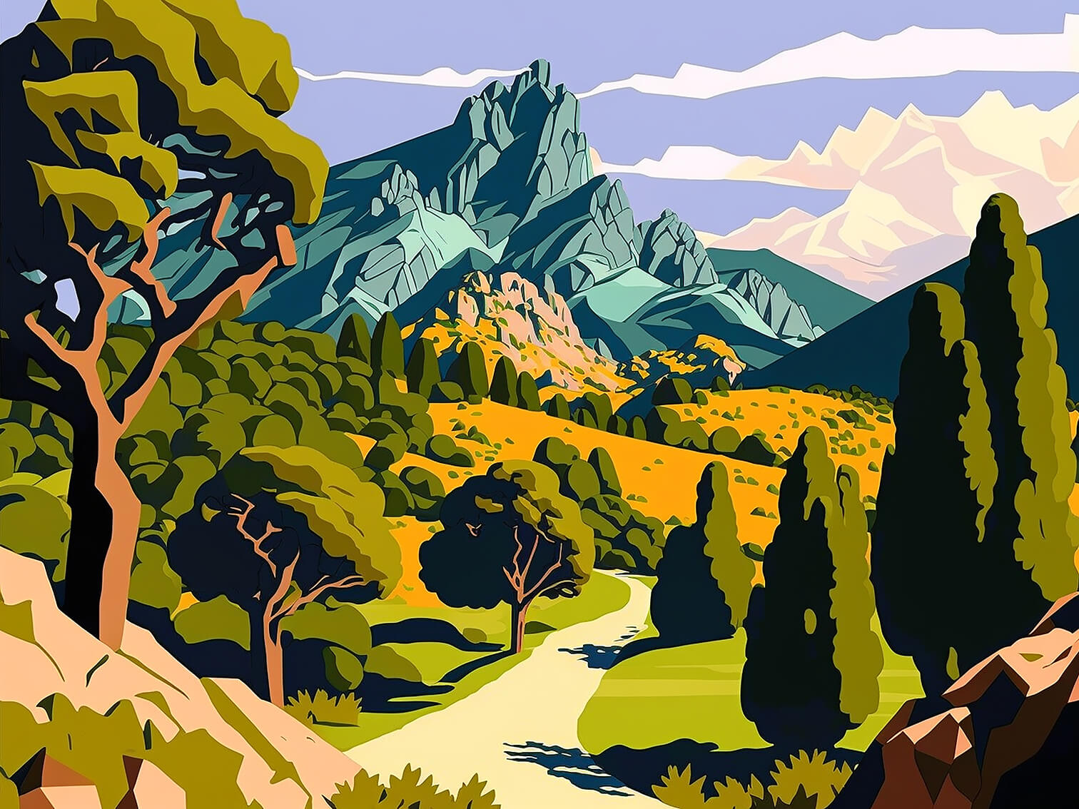 Mountain landscape 60x80 cm, painting on canvas