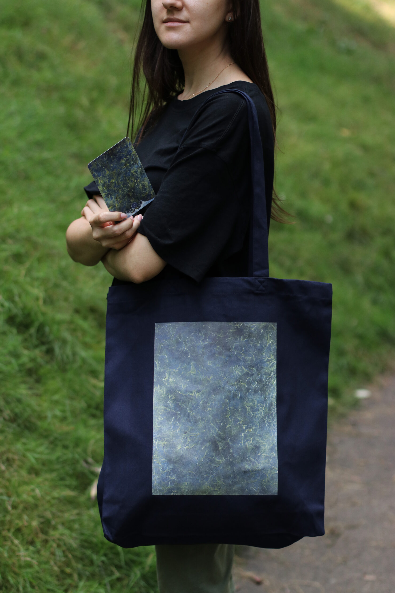 Dark blue «Zero» shopper bag