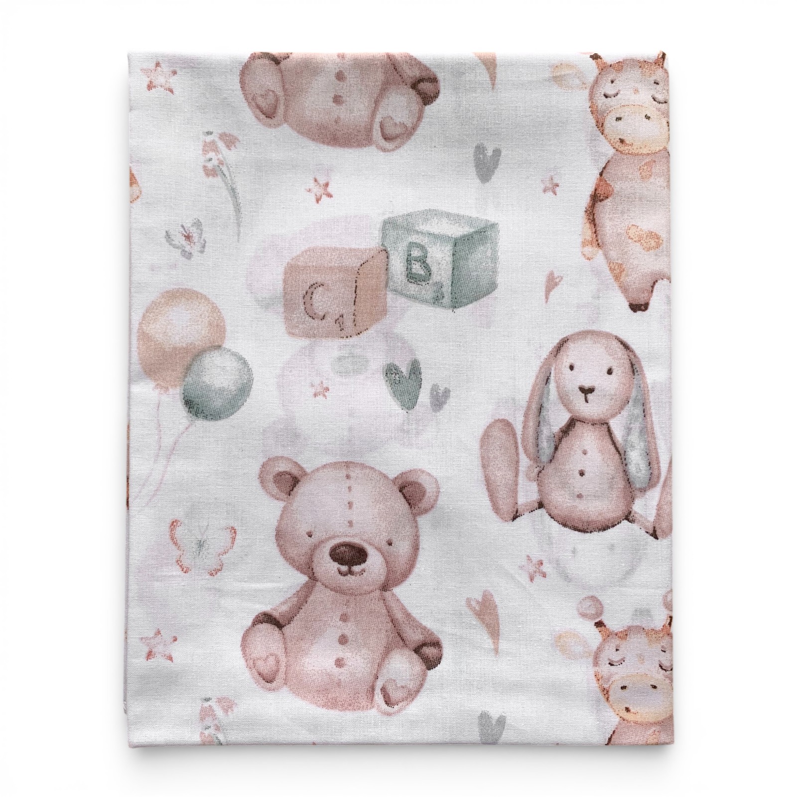 Пелюшка бавовняна 100 х 80 см Звірі з кубиками