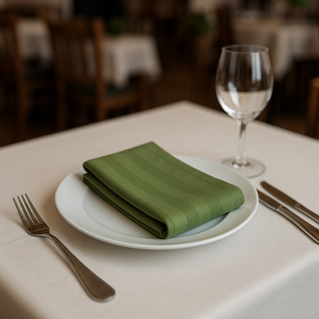 Серветки на стіл із страйп сатіну "Духмяна шавлія"