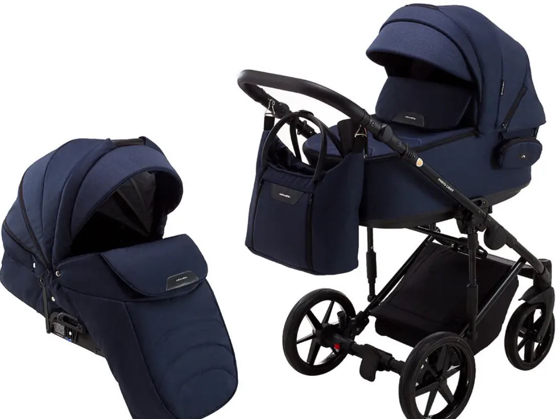 Коляска 2 в 1 Adamex Porto Light Tip TK-12 темно-синій