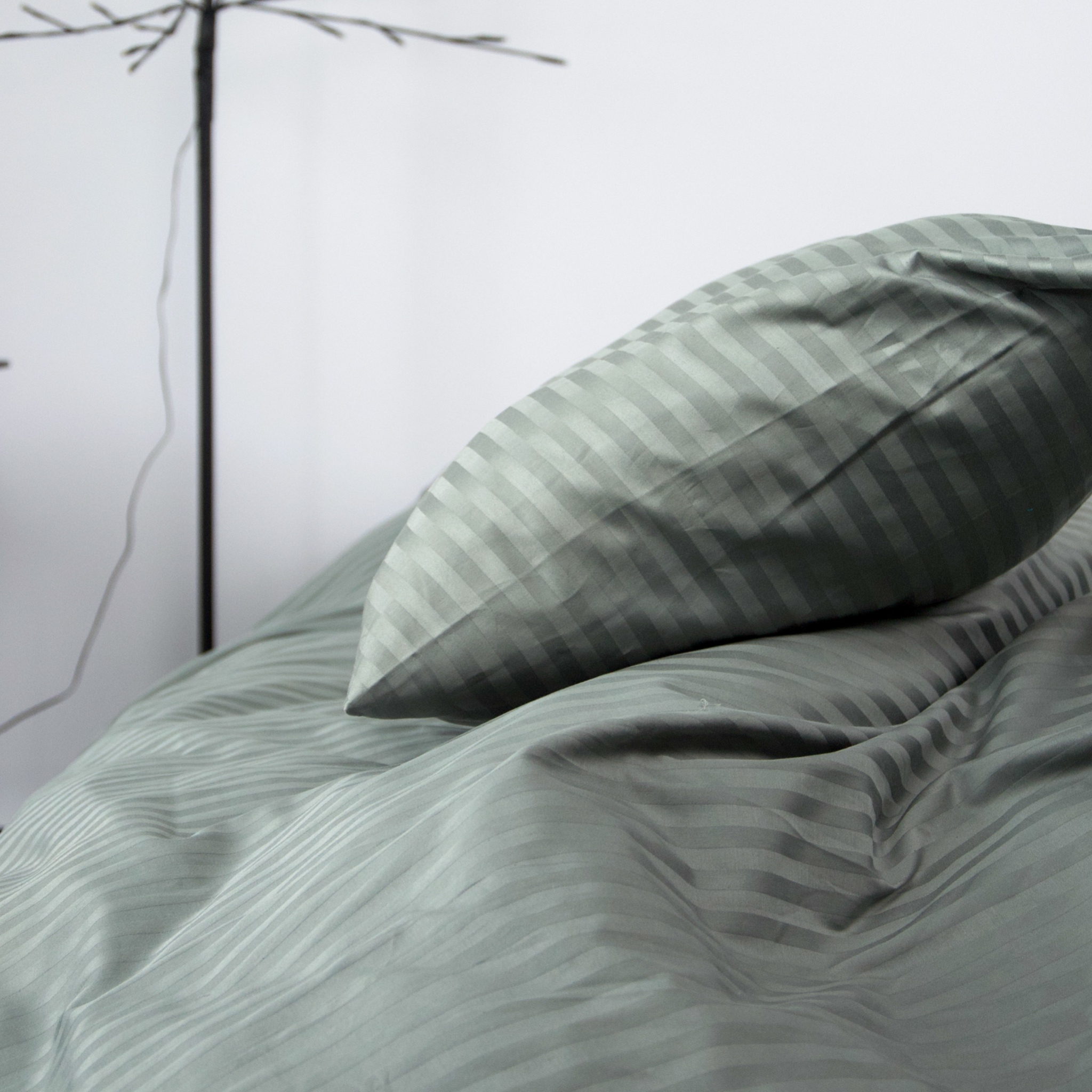 Постільний комплект Страйп сатин Евкаліпт