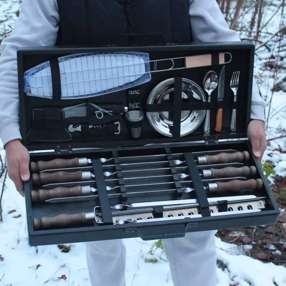 "Набір шампурів в дерев'яній коробці БУКОВИНА"