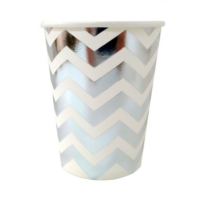 Стаканчики срібний шеврон 10шт