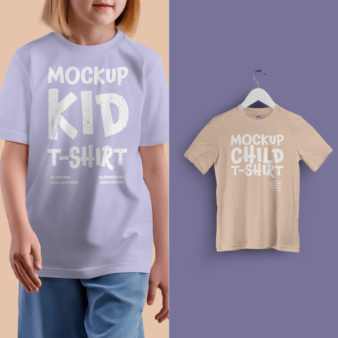 14 Mockups of a Children's T-shirt in Different Styles
