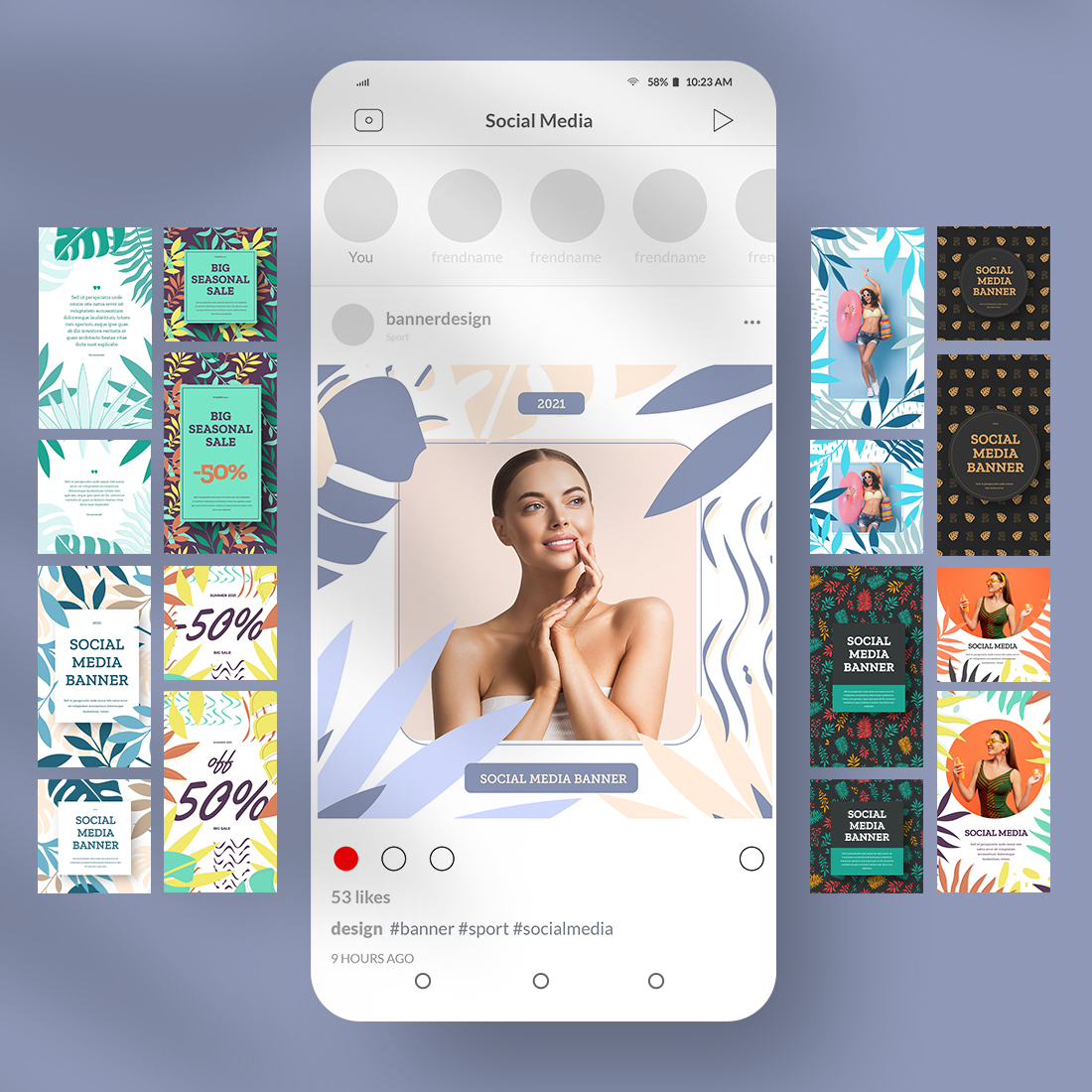 Tropical Instagram Post and Stories