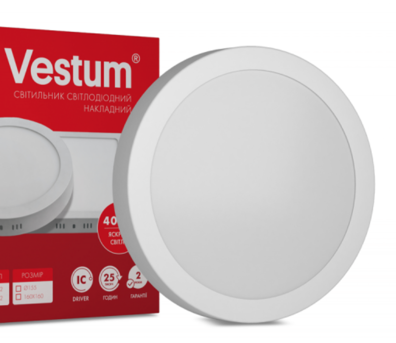 Світильник LED накладний круглий Vestum 24W 4000K 220V