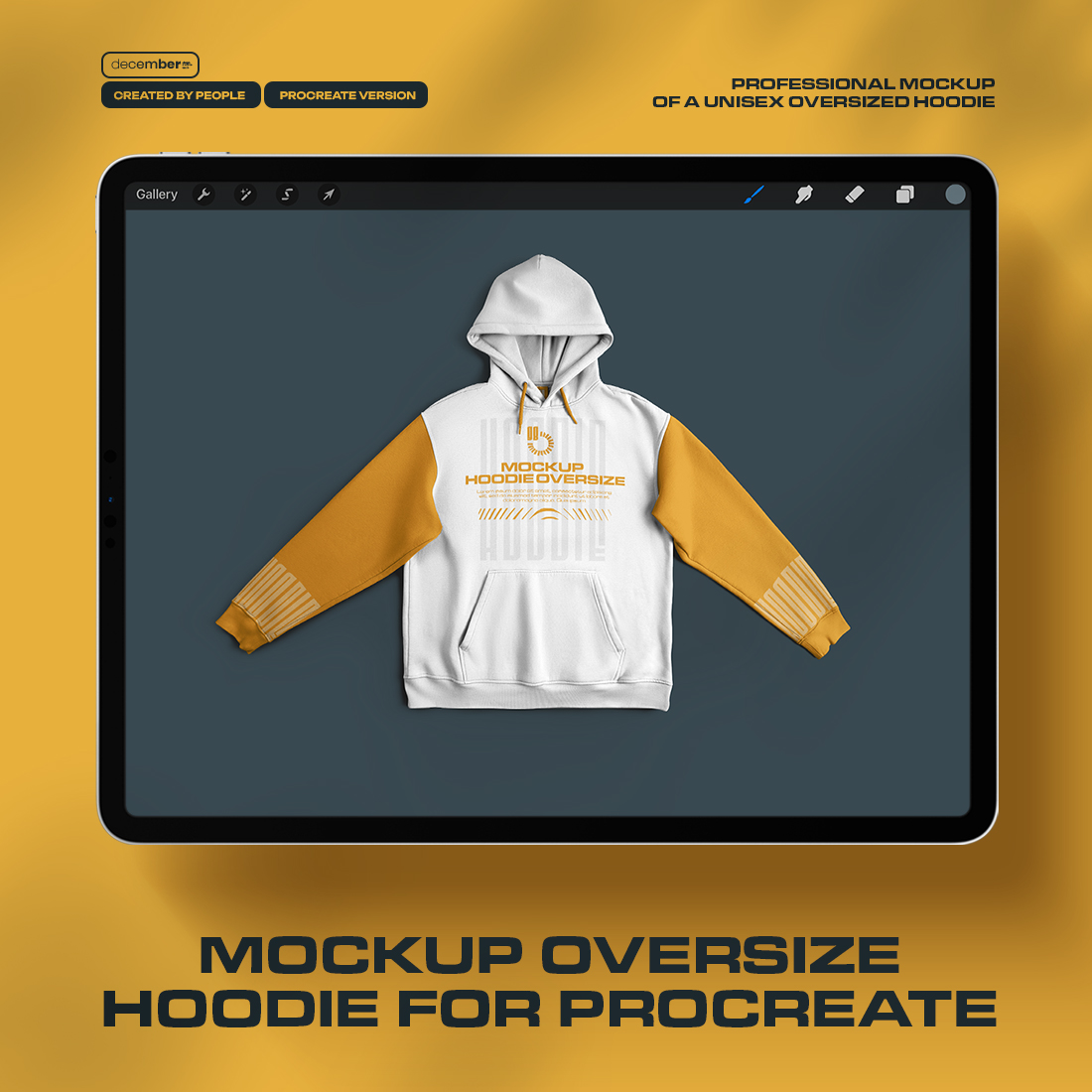 4 Mockups Unisex Oversize Hoodie for Procreate vol.02