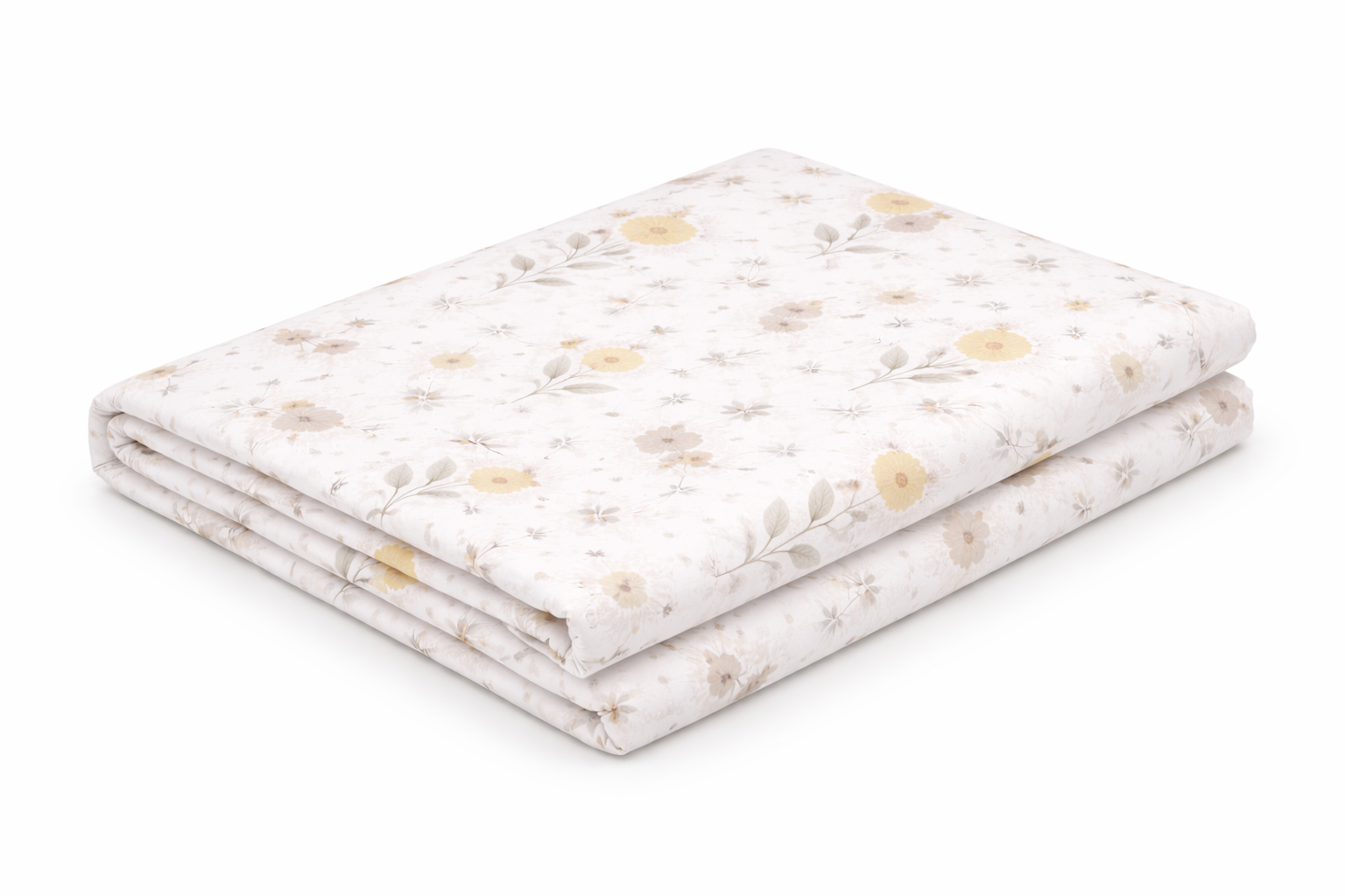 Простирадло ранфорс принт без гумки  "Дрібн квітки на білому"