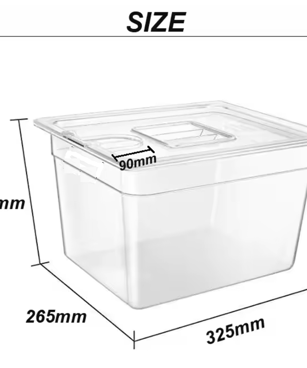 Сувід комплект гастроємність 1/2 12 л + кришка з отвором sous-vide