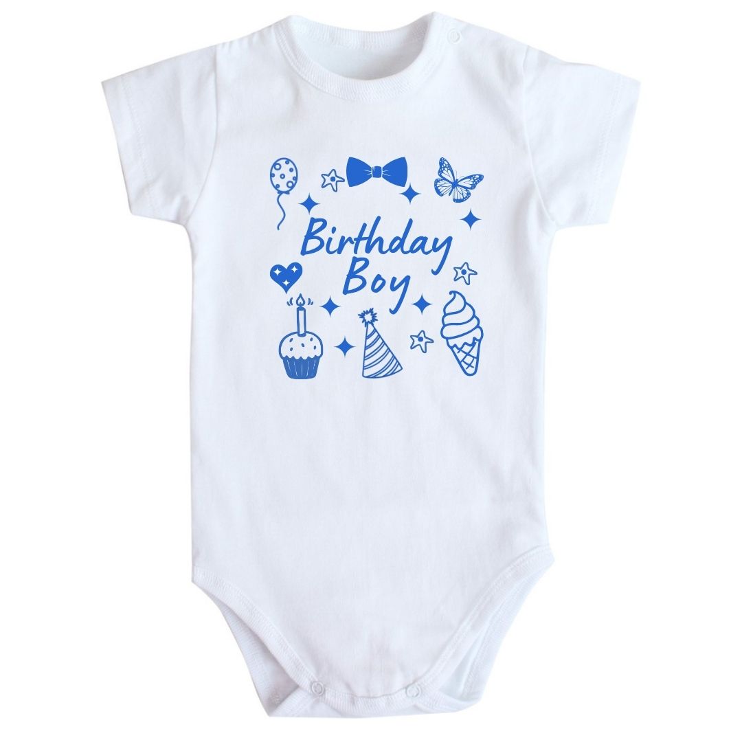 Дитячий боді до дня народження хлопчика з принтом Birthday boy