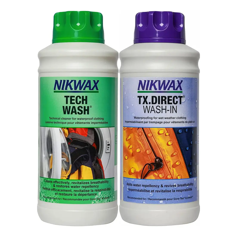 Професійний набір для догляду за мембранним одягом "Nikwax Twin Pack" - "Tech Wash 1L" + "TX Direct 1L".