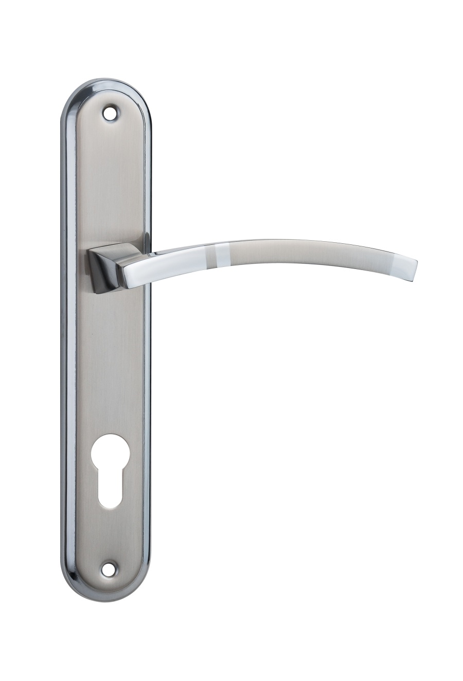 Дверна ручка на планці під ключ SIBA Assos 62/72/85/92мм, матовий нікель-хром